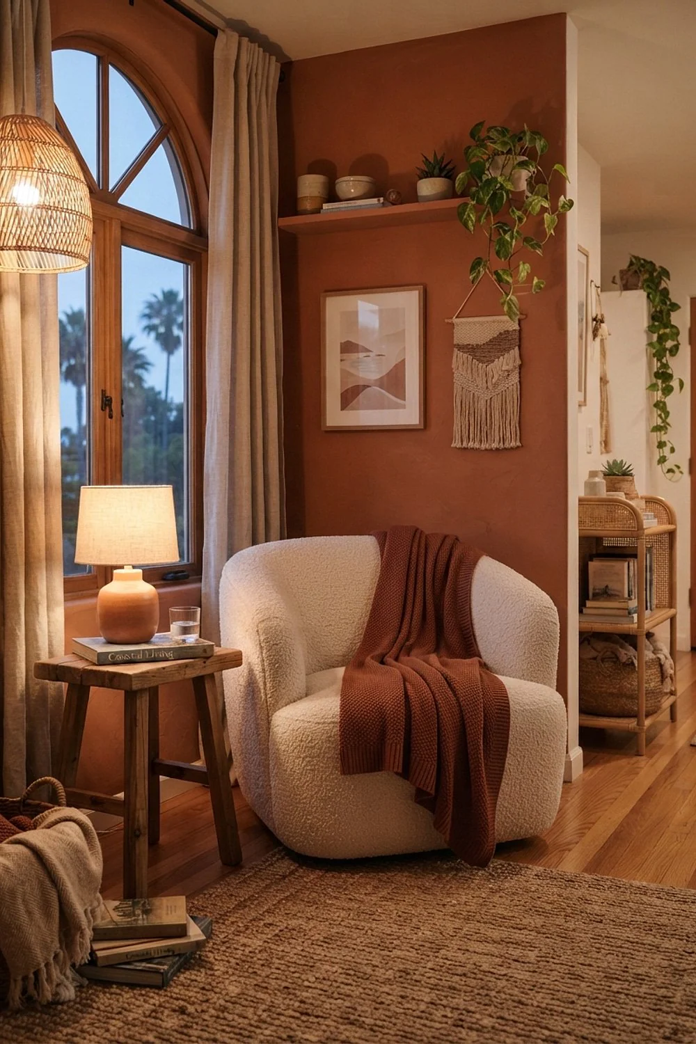 Rust or terracotta throw