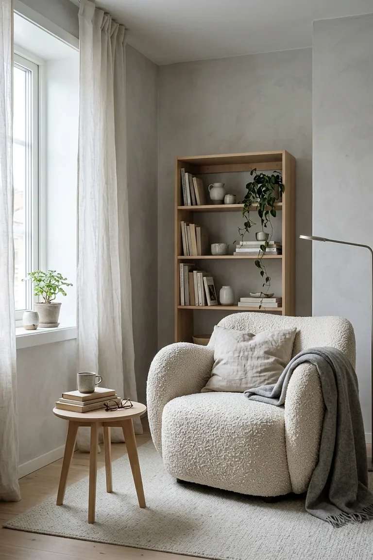 Boucle Reading Nook Chair