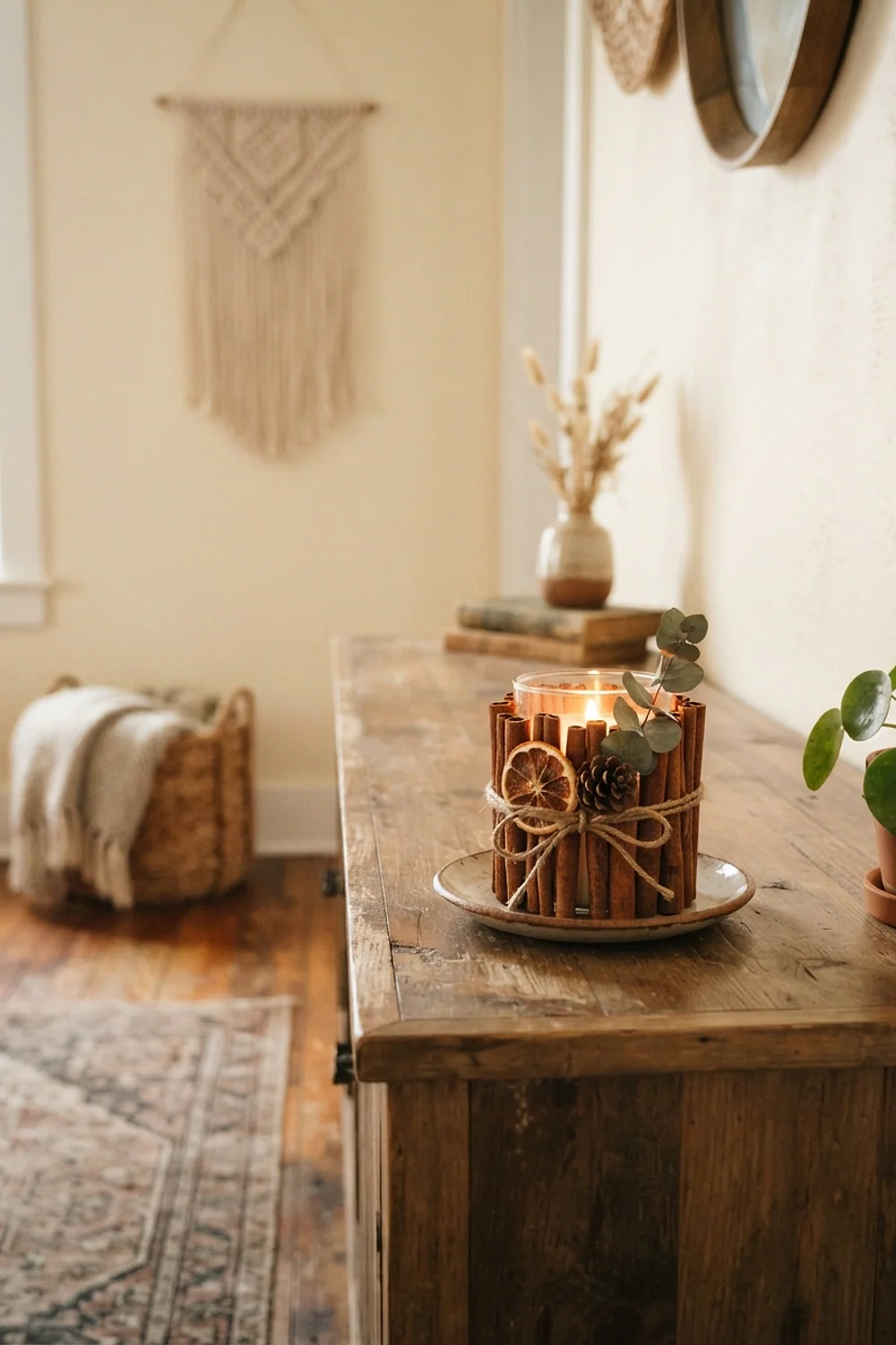 Cinnamon sticks tied