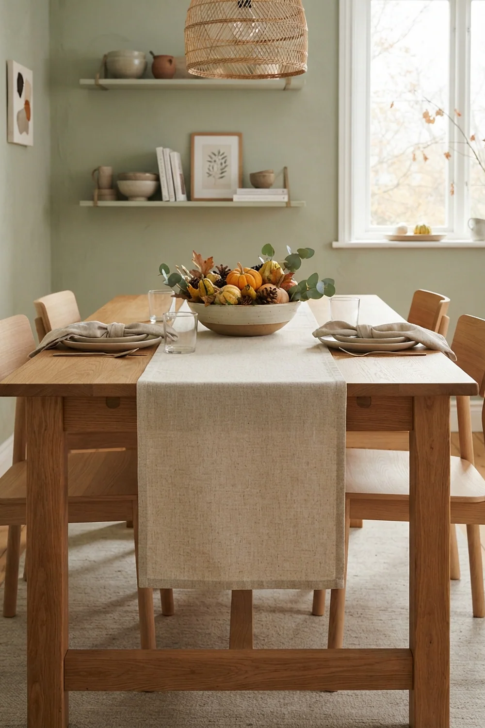 14-inch linen-blend runner