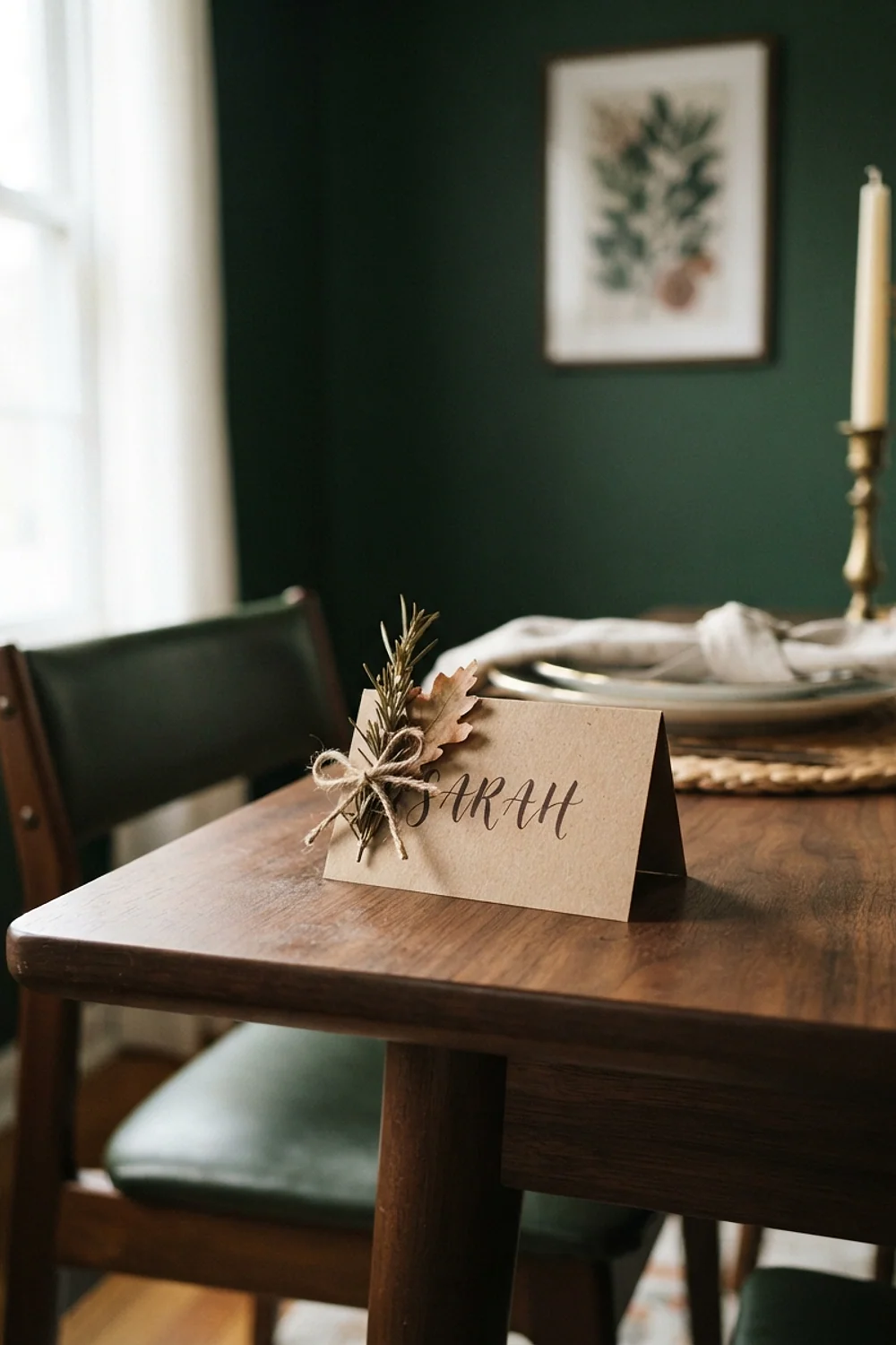 Kraft tent place cards