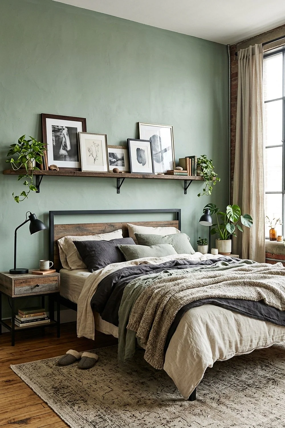 Picture ledge above the headboard