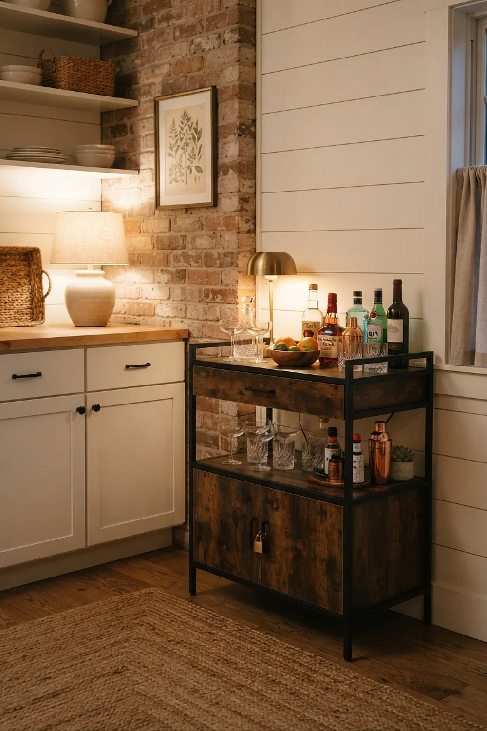 Locking bar cart
