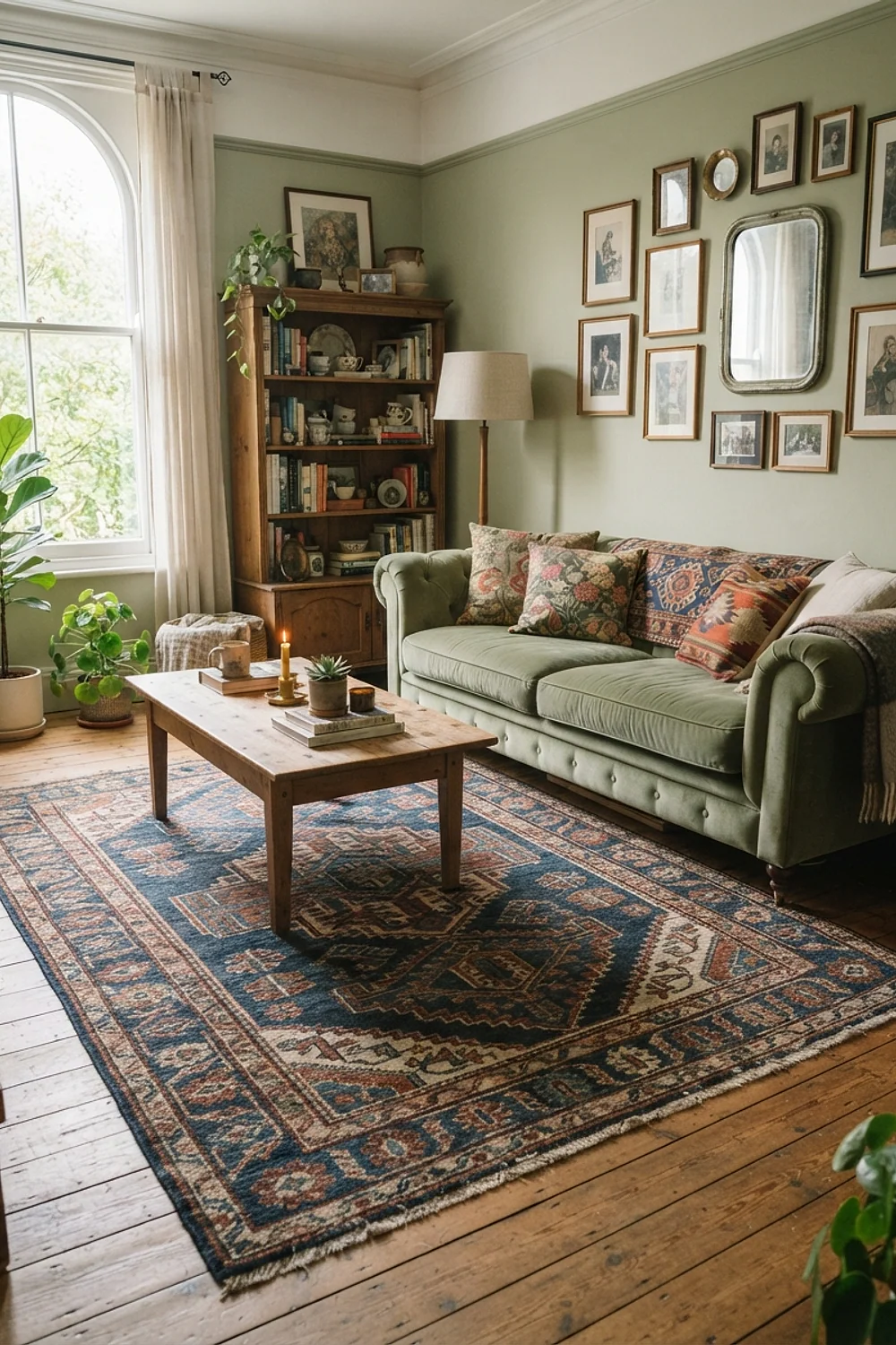Hand-knotted wool rug