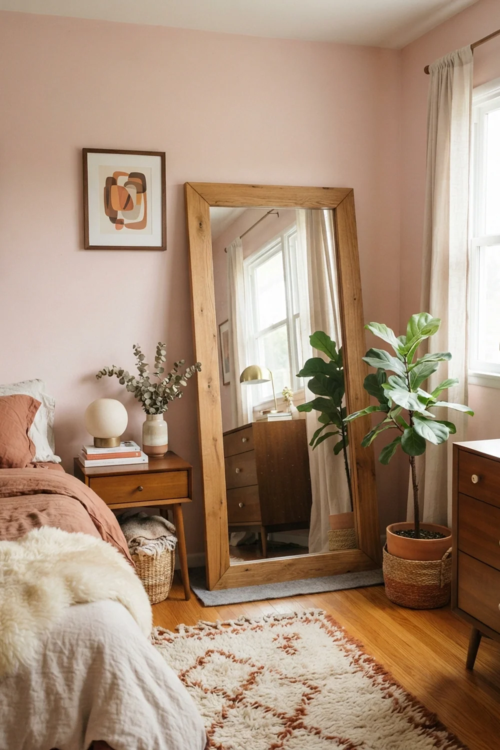 Oversized leaning mirror