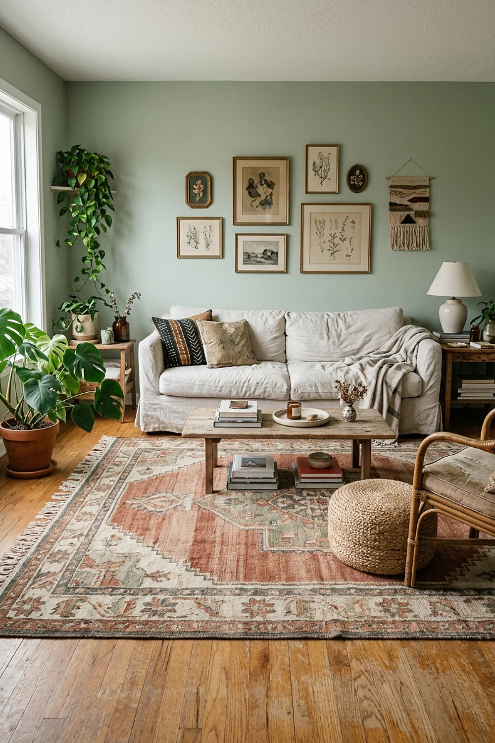Oversized flatweave rug