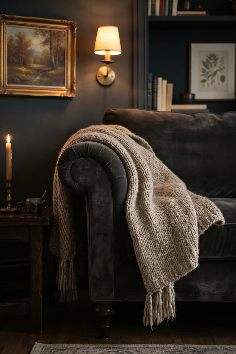 Chunky wool throw