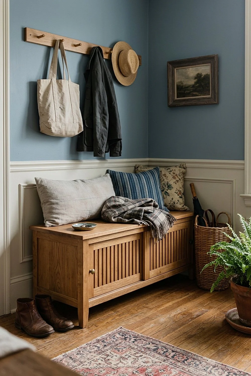Small Entryway Storage Bench