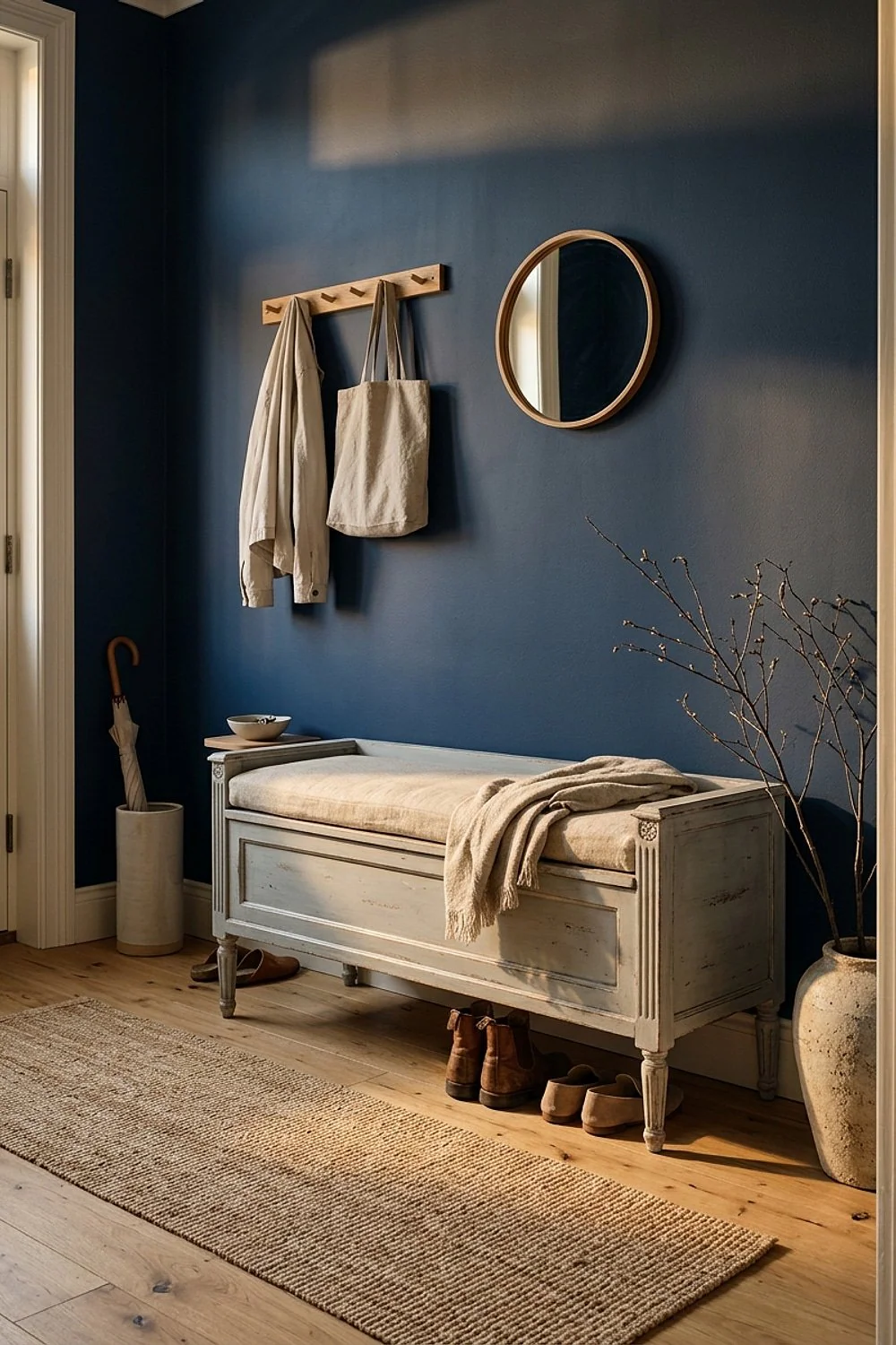 Gustavian painted bench