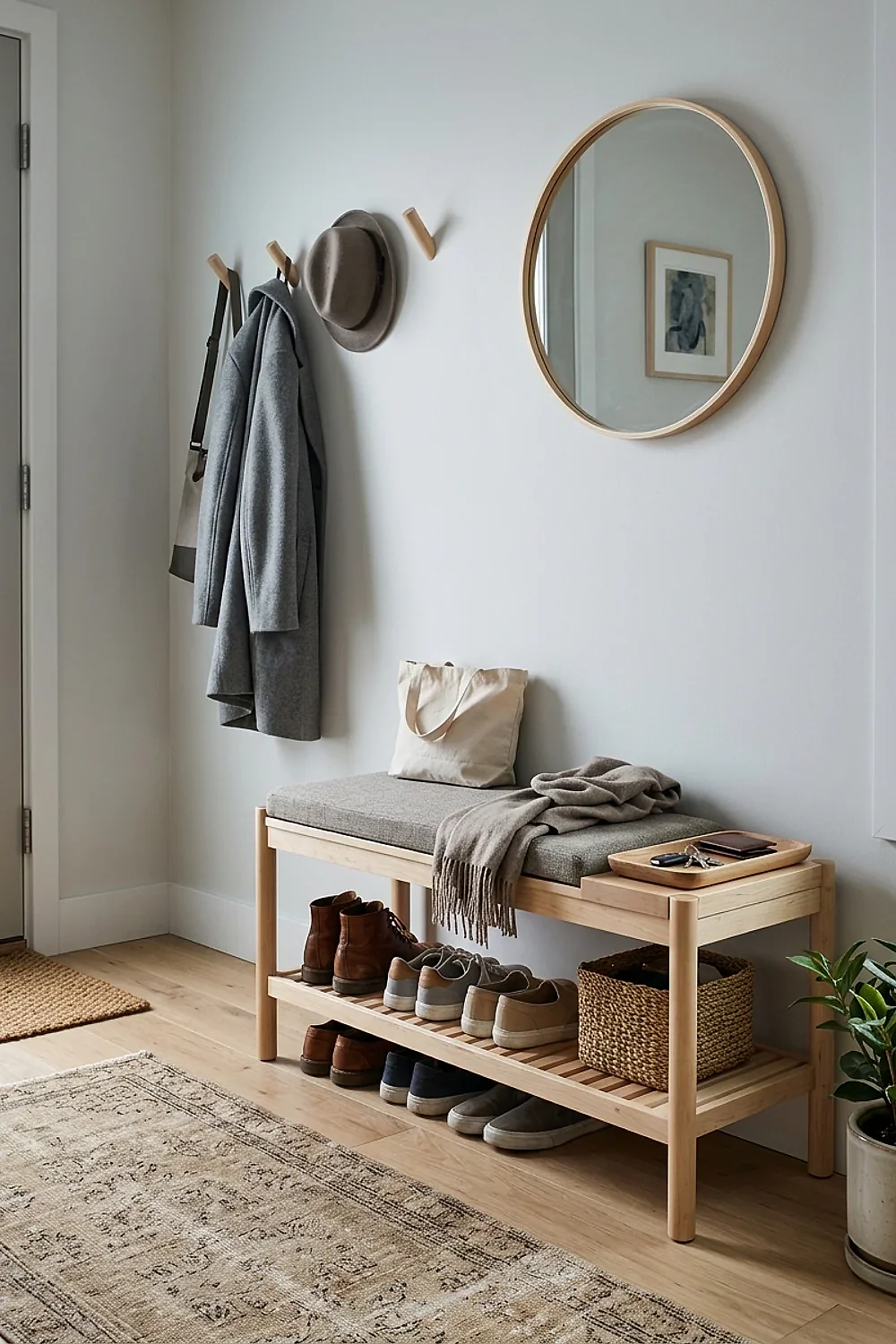 Small Entryway Storage Bench