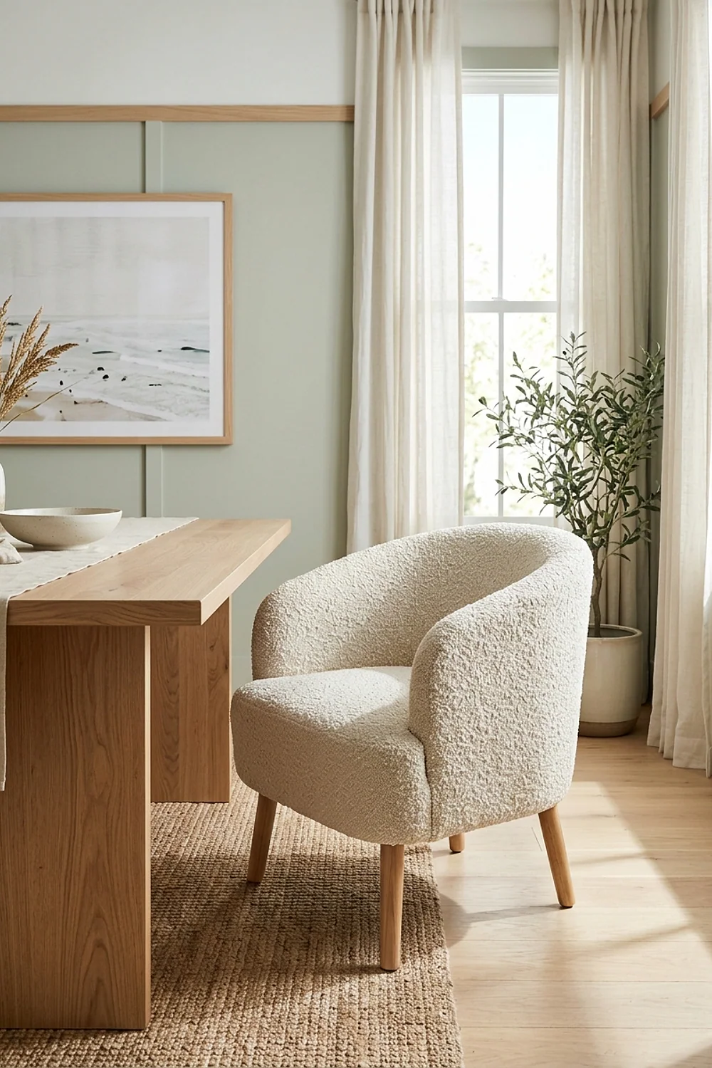 Bouclé armchair