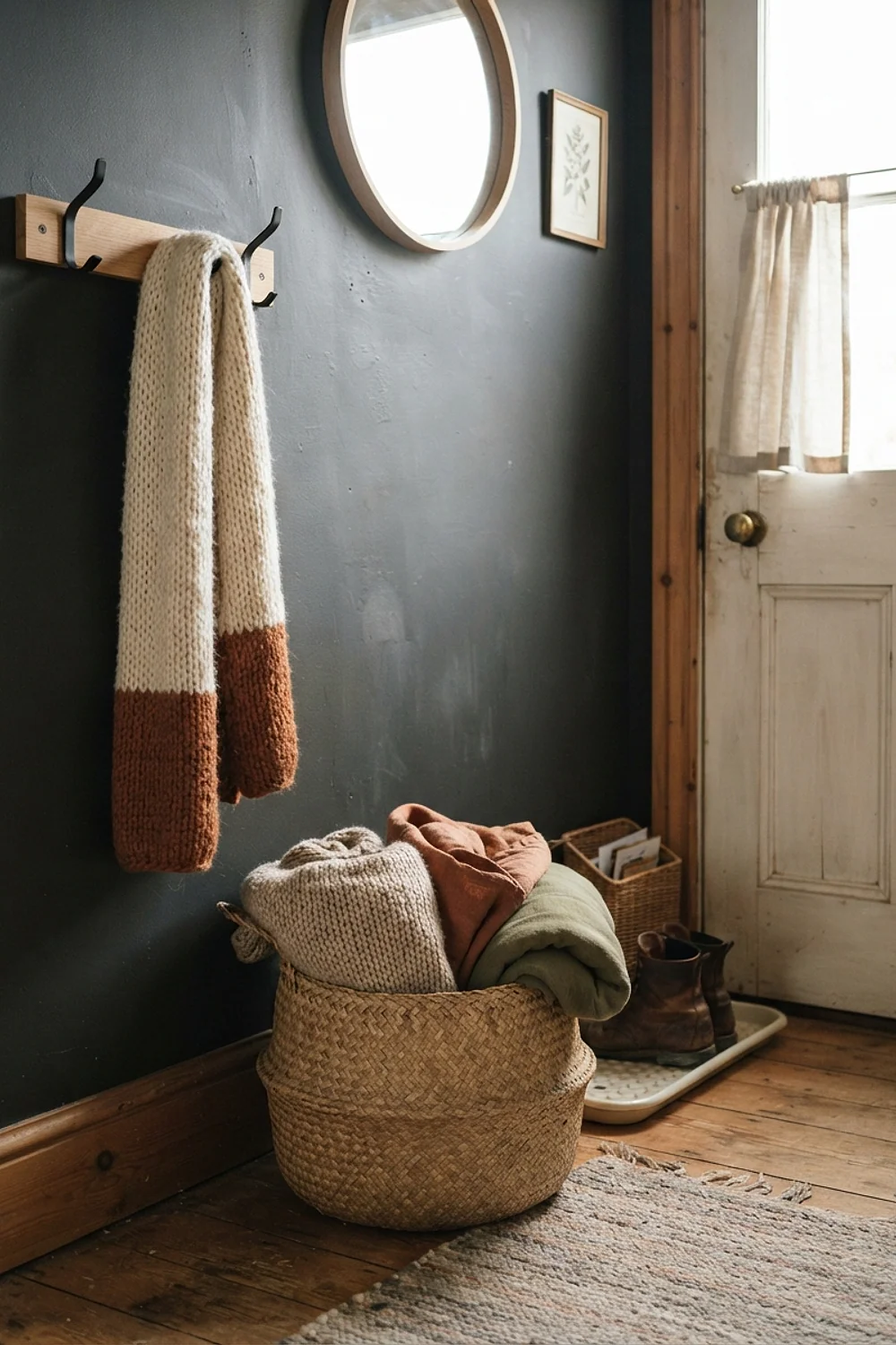 Basket of throws and hooks