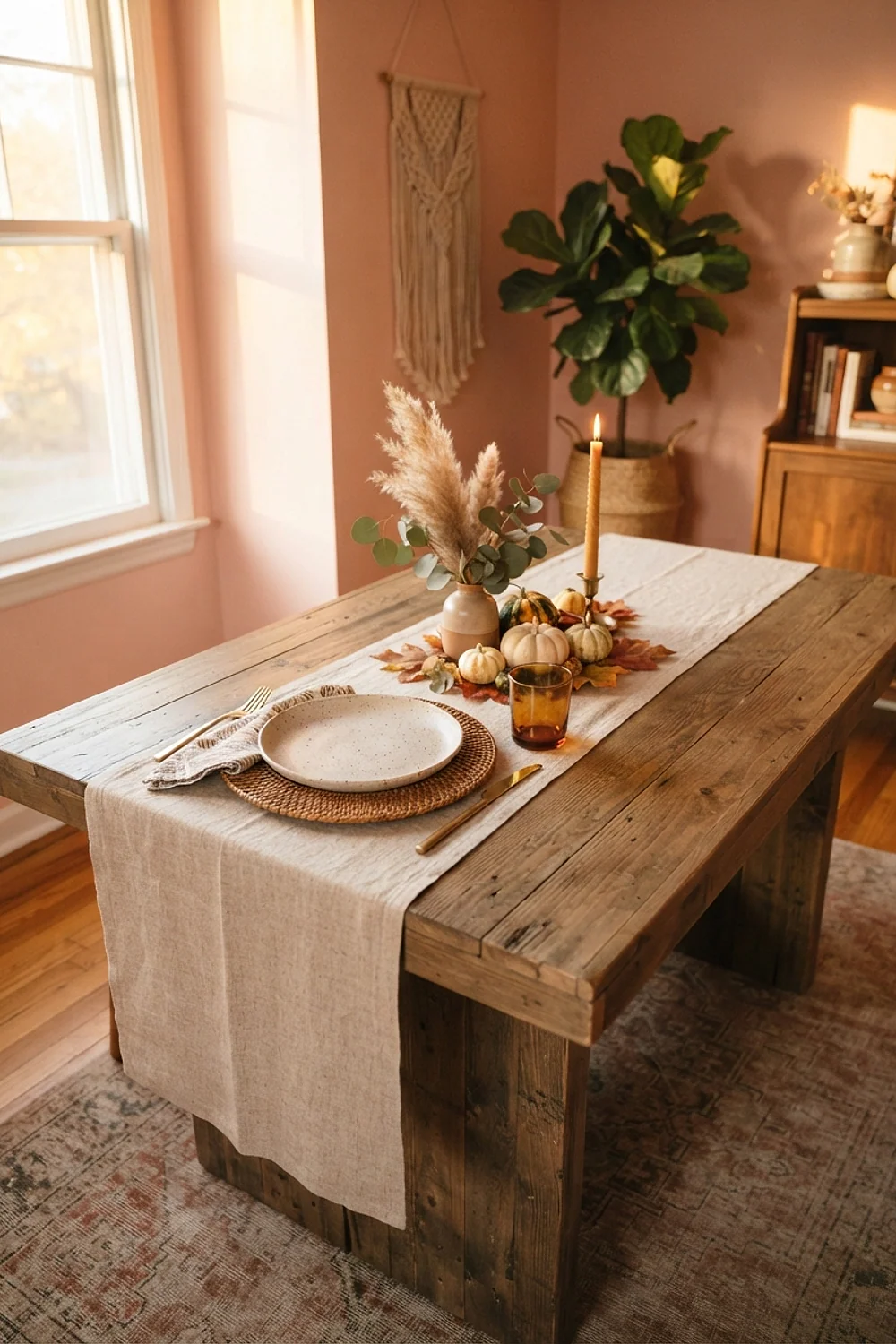 Stonewashed linen runner
