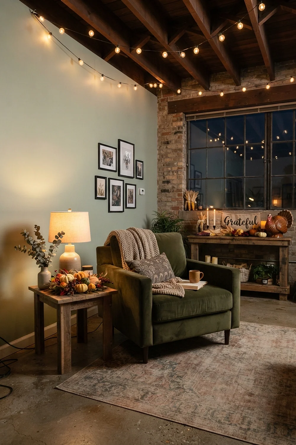 Warm 2200K string lights draped