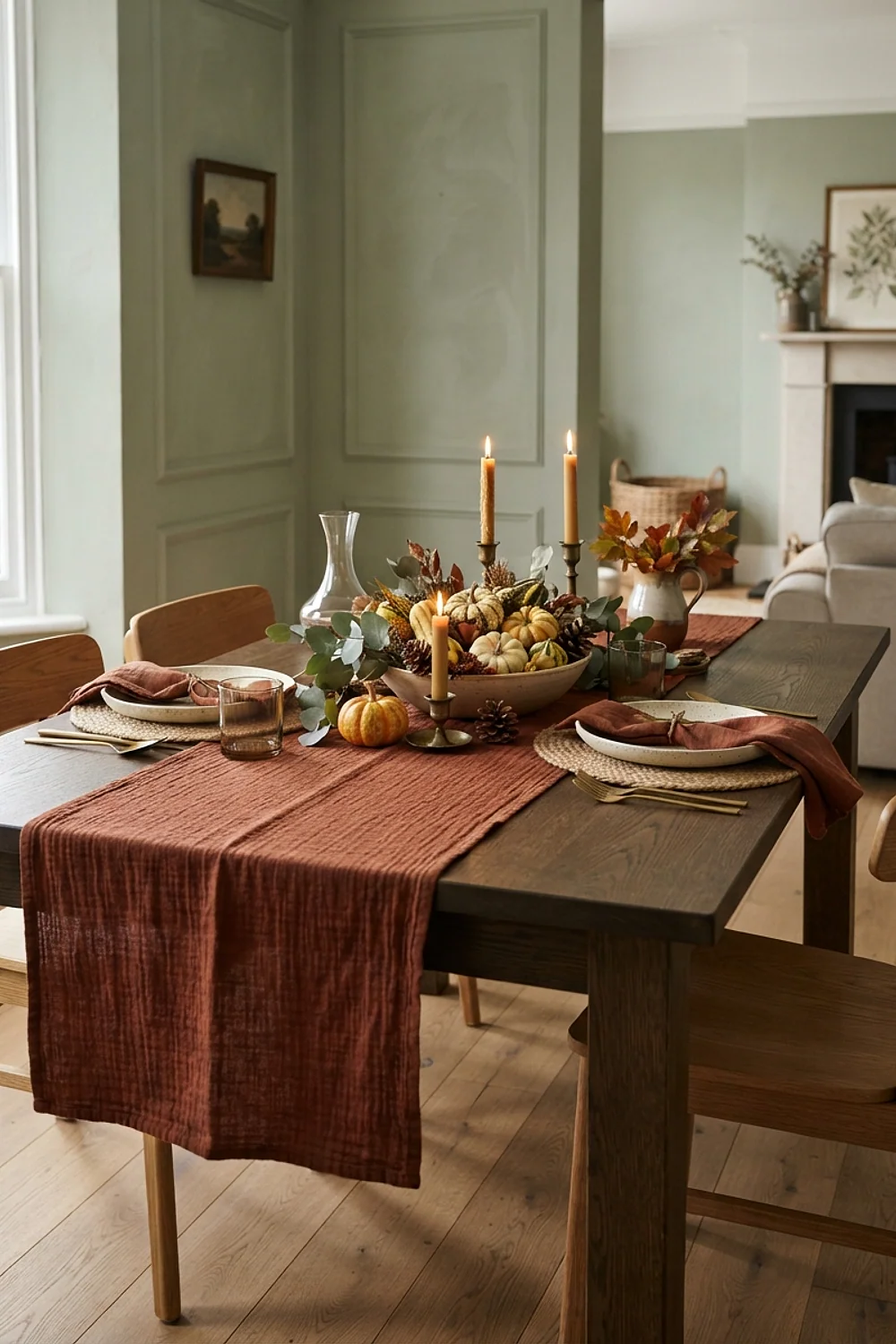 Thanksgiving decorations table