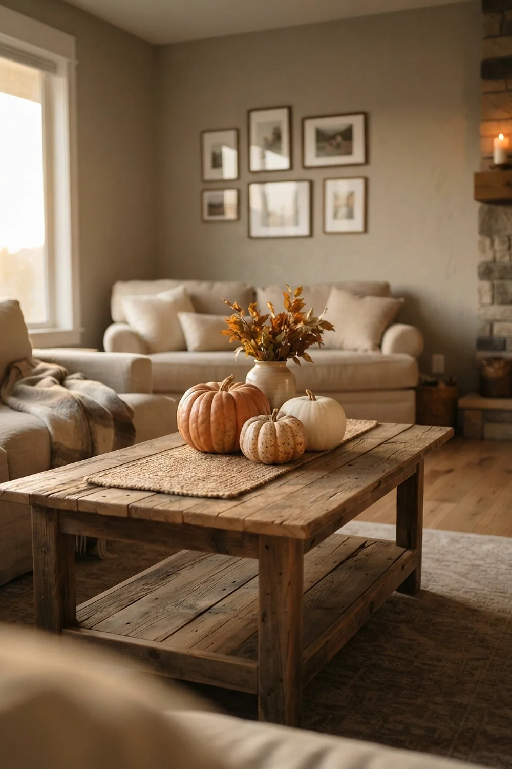 Cluster of three mismatched pumpkins