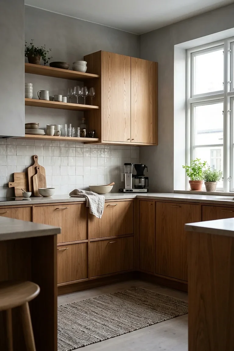 Warm Wood Kitchen Cabinets